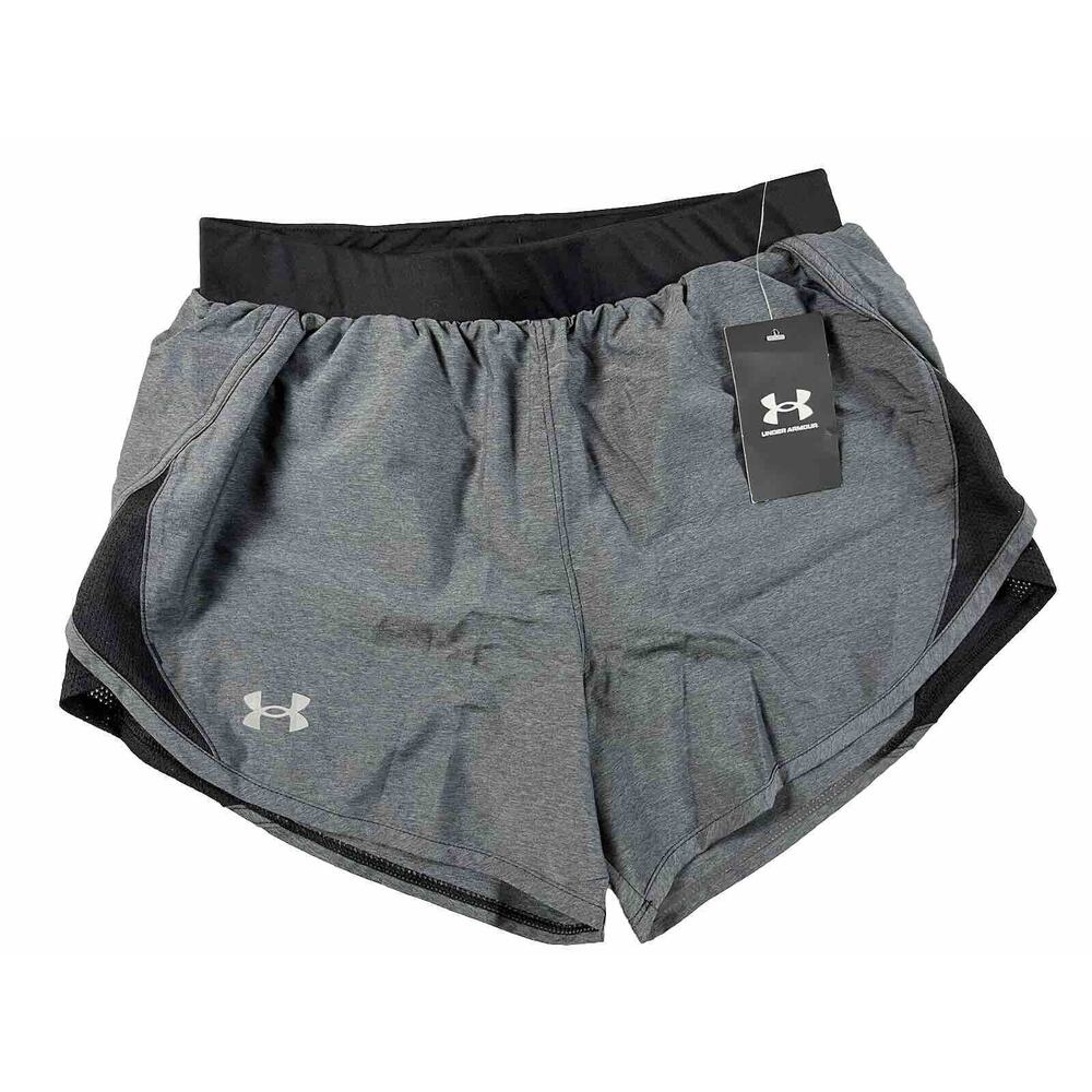 Under Armour Women’s Fly By 2.0 Lined Running Shorts Size XS Gray (1350196-015)